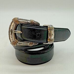 Vintage 90's Fossil Western Belt Women's M Black Genuine Leather cowgirlcore